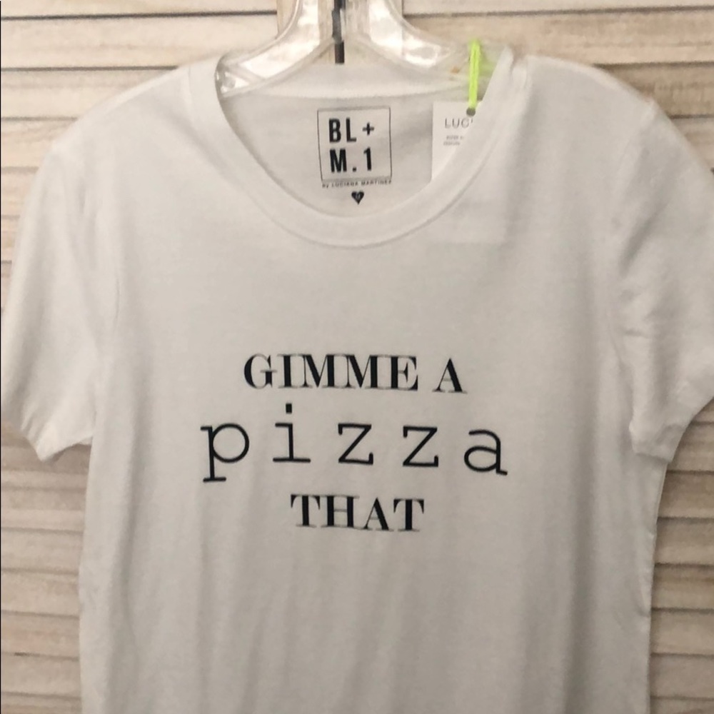 Oversized Pizza Slogan Tee